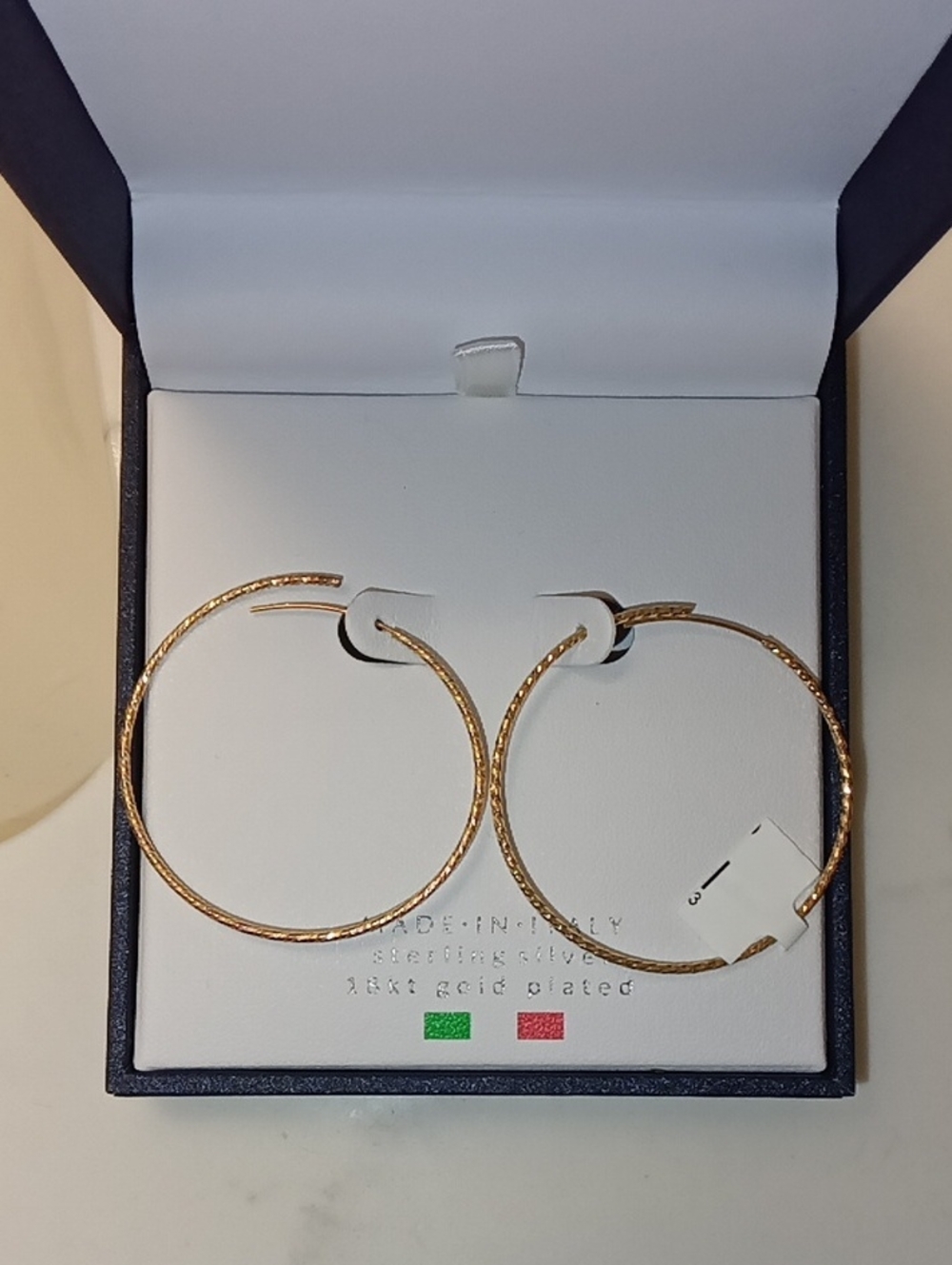 18K Gold Plated Textured Hoop Earrings